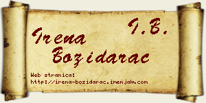 Irena Božidarac vizit kartica